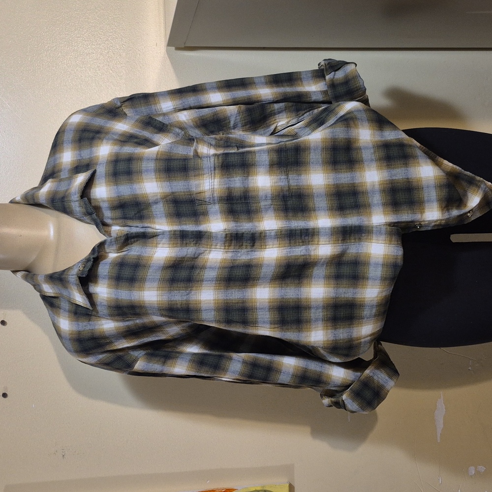 Vince 100% Cotton Plaid Pattern Button Shirt L